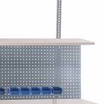 Töölaud 2000x800 + riiul, perfosein, 10 karpi, tööpind HPL