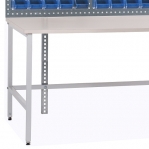 Töölaud 2000x800 + riiul, perfosein, 10 karpi, tööpind HPL