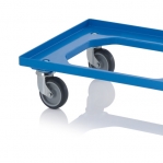 Kastikäru ABS-plastist 620x420x168mm, sinine hallist kummist rattad