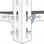 Metallriiul 2500x1000x400, 7 plaati, 120kg/plaat, hall post/zn riiulid