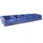 Bin rail 1500 mm for wall/workbench + 14 bins 170x105x75