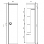 Steel Wardrobe 1900x400x500 RAL 7035