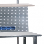 Lukksepa laud 1500x800 metallkate 2,0 mm + riiul, perfosein 1500x600, 10 karpi