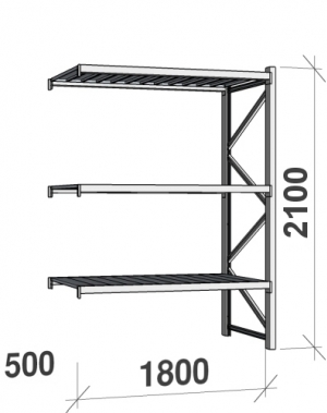 Laoriiul jätkuosa 2100x1800x500  480kg/tasapind,3 tsinkplekk tasapinda