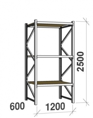 Laoriiul põhiosa 2500x1200x600 600kg/tasapind,3 PLP tasapinda
