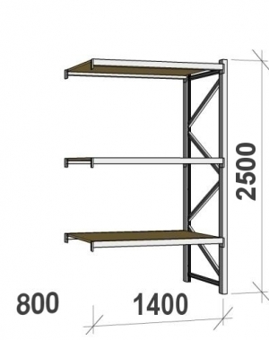 Laoriiul jätkuosa 2500x1400x800 600kg/tasapind,3 PLP tasapinda