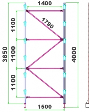 Tagarist konsoolriiulile 4000Kx1500L STRONG