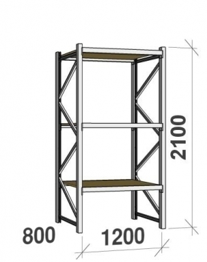 Laoriiul põhiosa 2100x1200x800 600kg/tasapind,3 PLP tasapinda