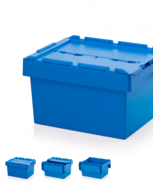 Plastkast kaanega. 60x40x32 cm. Sinine