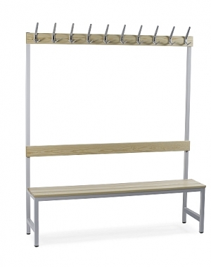 Single bench 1700x1200x400 with 8 hook rail