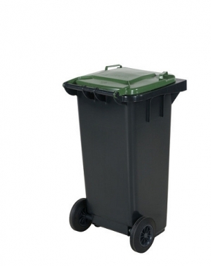 Prügikonteiner 120L, rohelise kaanega