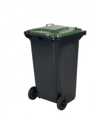 Prügikonteiner 240L, rohelise kaanega
