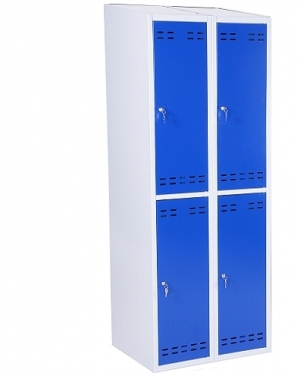 Riidekapp 4 uksega, sinine/hall, 1920x700x550