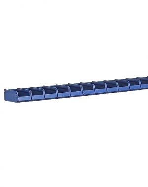 Bin rail 1500 mm for wall/workbench + 14 bins 170x105x75