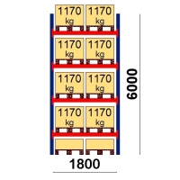 Kaubaaluse riiul põhiosa 6000x1800 1170kg/alus,10 alust