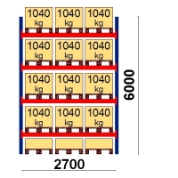 Kaubaaluse riiul põhiosa 6000x2700 1041kg/alus,15 alust