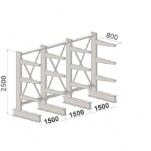 Konsoolriiul 2500Hx4500Lx800S, jalg + 3 korrust