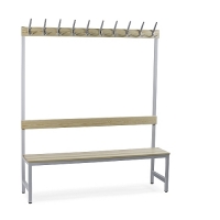 Single bench 1700x600x400 with 4 hook rail