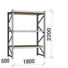 Metallriiul põhiosa 2200x1800x500 480kg/tasapind,3 puitlaast tasapinda kasutatud
