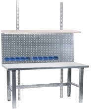 Lukksepa laud 2000x800 metallkate 2,0 mm + riiul, perfosein 2000x600, 10 karpi