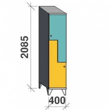 Z-kapp 2085x400x545, 2 ust, kaldkatusega